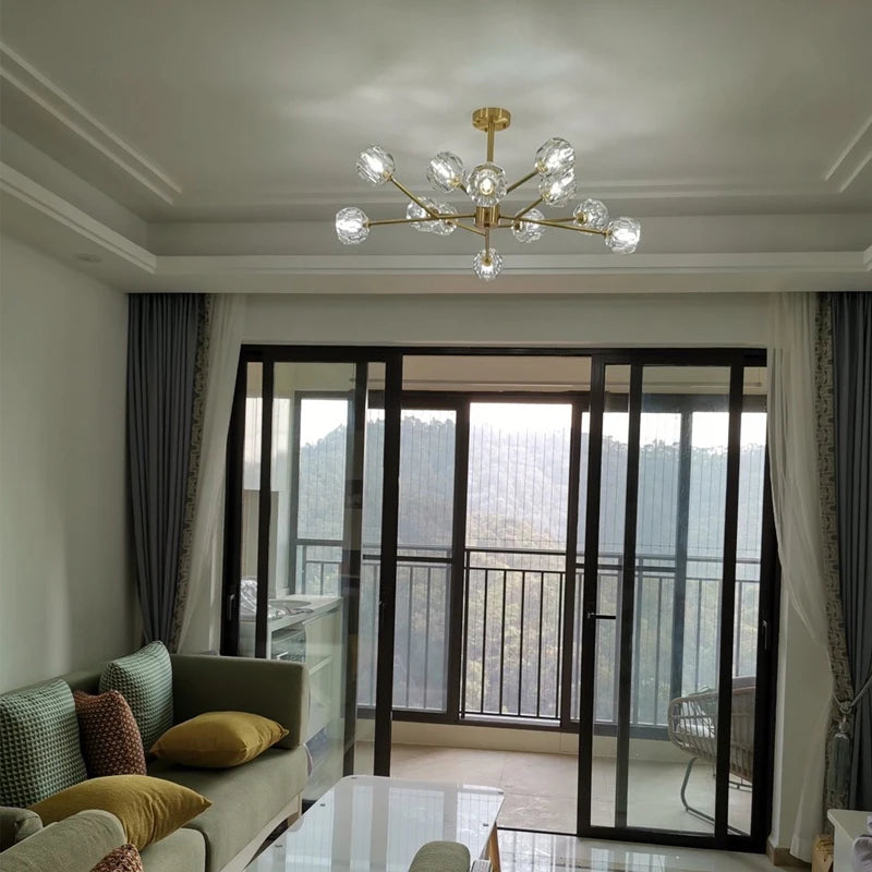 lustre en cristal moderne en cuivre pour un éclairage raffiné - vue 10 sur 11