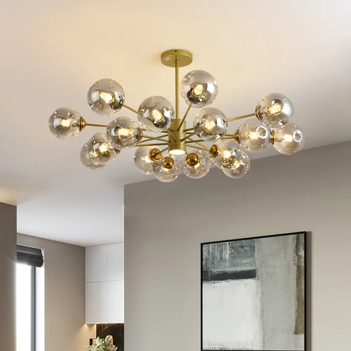 lustre moderne design haricot magique en verre intérieur - vue 2 sur 14