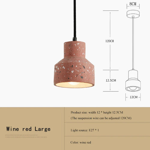 suspension moderne en terrazzo design nordique plusieurs couleurs led - vue 12 sur 28