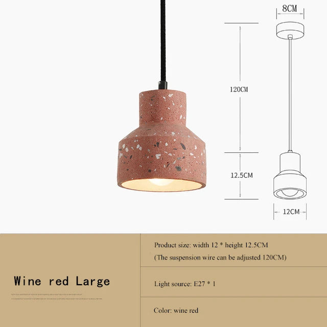 suspension moderne en terrazzo design nordique plusieurs couleurs led - vue 11 sur 28