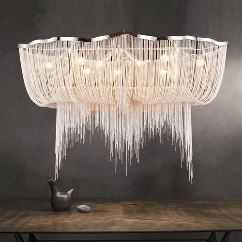 suspension moderne à pampilles en aluminium pour éclairage décoratif intérieur - vue 6 sur 8