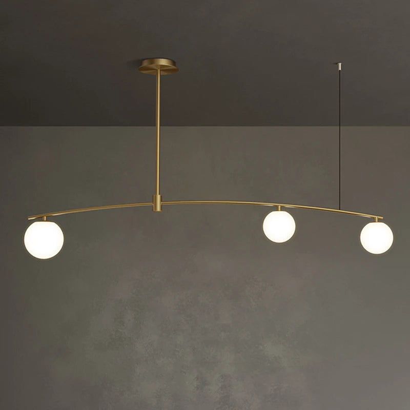 lustre moderne en métal et verre pour intérieur nordique - vue 5 sur 9