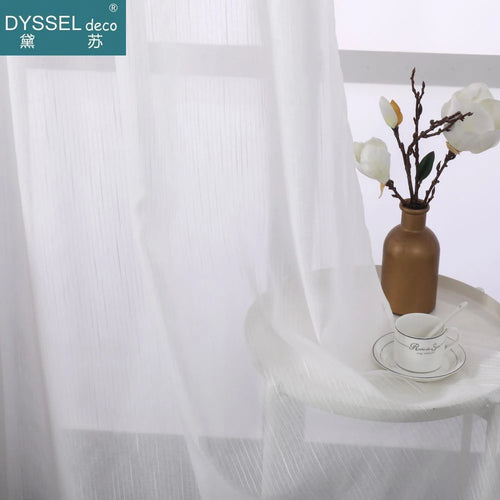 Voilage rayé style européen léger pour salon chambre - vue 6 sur 6