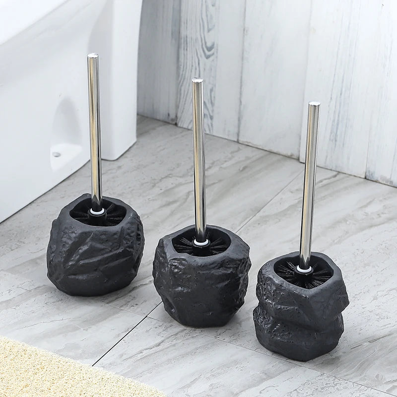 ensemble créatif de support de brosse de toilette en céramique rétro - vue 3 sur 8