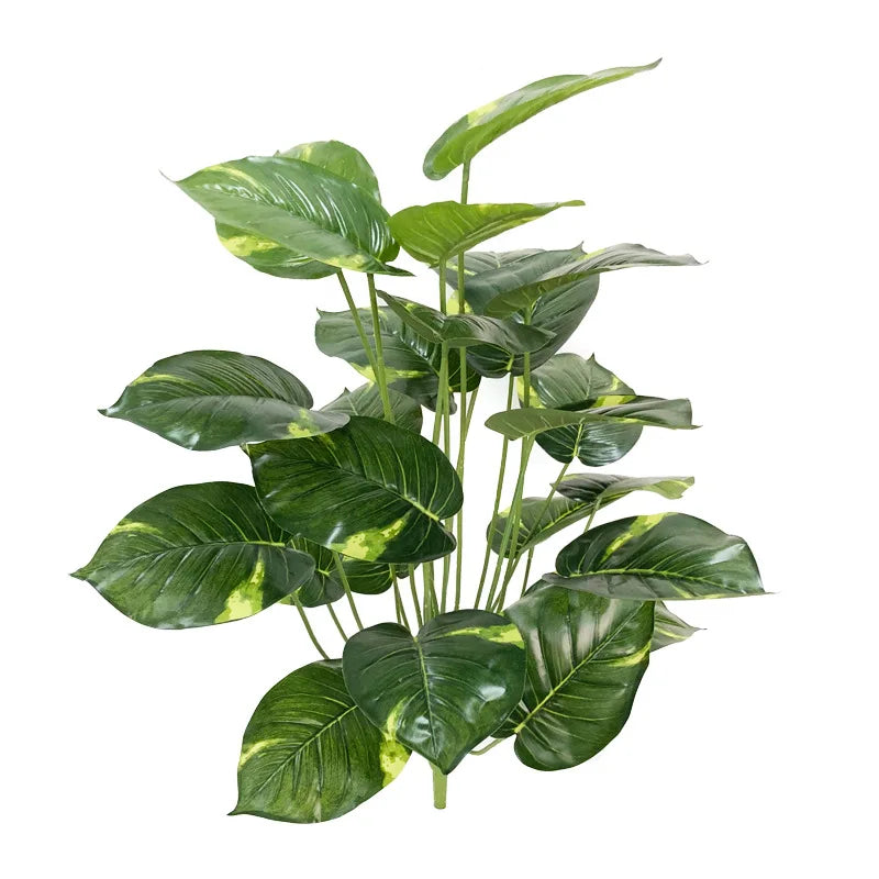 arbre tropical artificiel grandes feuilles de monstera en pot décoratif - vue 17 sur 23