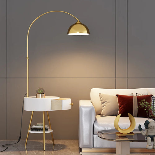 lampadaire haut de gamme avec étagère et livraison gratuite - vue 9 sur 8