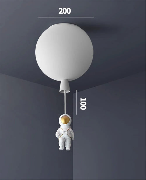 plafonnier led nordique avec astronaute et ballons pour enfants - vue 25 sur 28