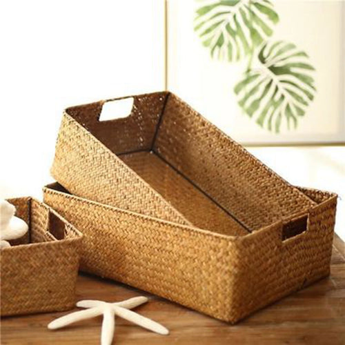 panier en jonc de mer tissé pour rangement et décoration - vue 10 sur 10