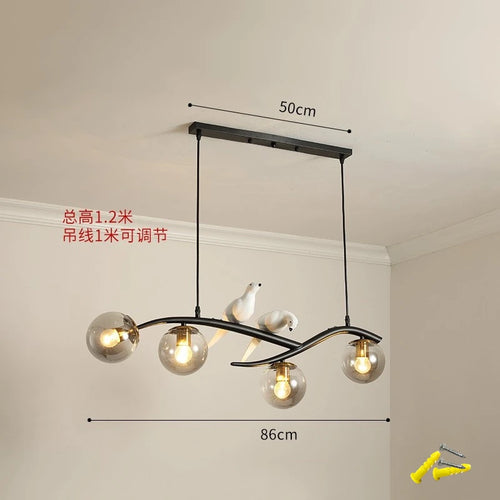 lustre moderne nordique en verre led pour restaurant bar - vue 13 sur 14