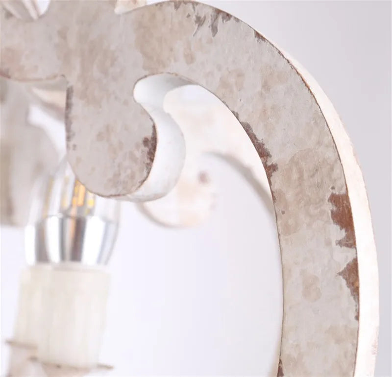 lustre vintage rétro en bois pour café bar et loft - vue 5 sur 6