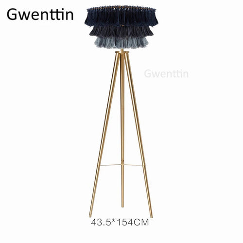 lampadaire créatif en fil de soie avec trépied nordique décoratif - vue 8 sur 13