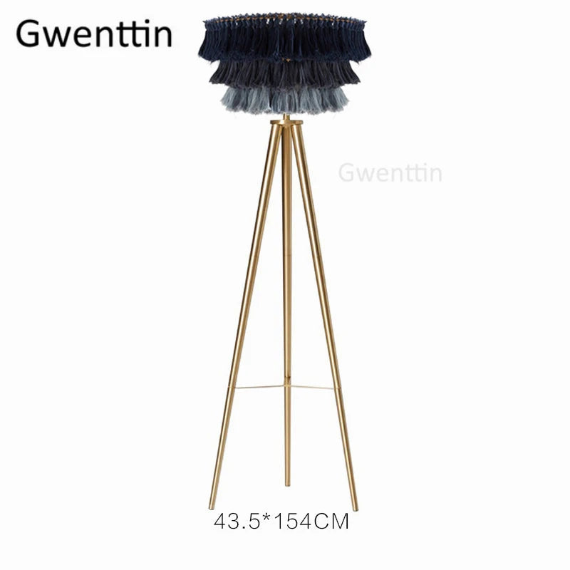 lampadaire créatif en fil de soie avec trépied nordique décoratif - vue 7 sur 13