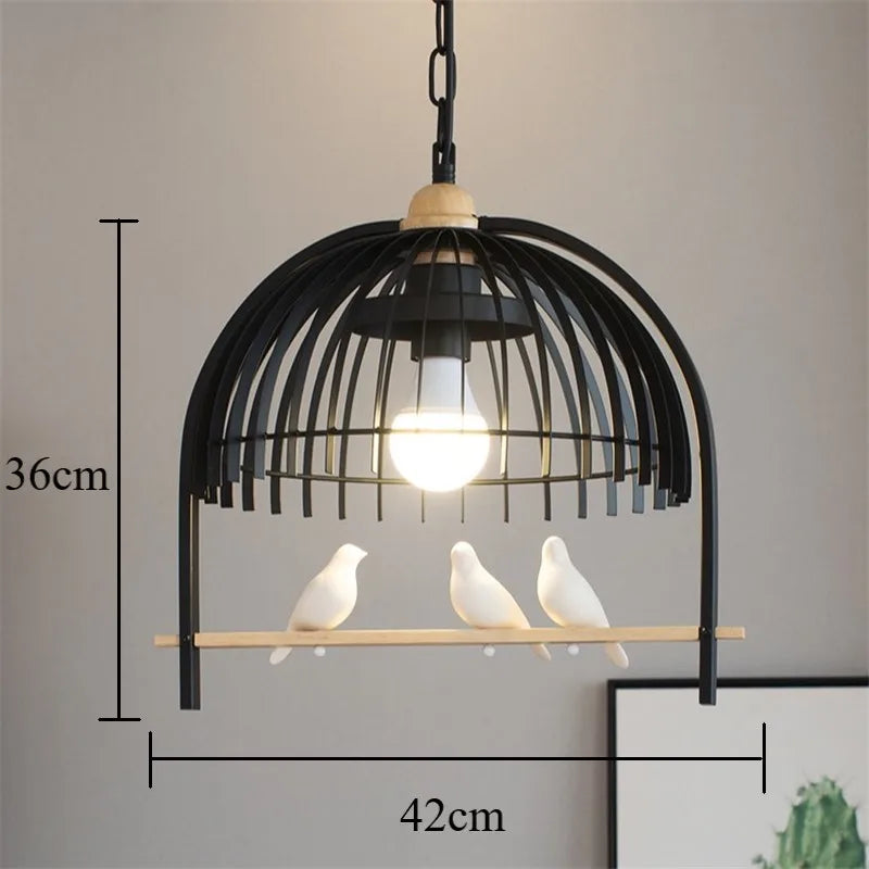 suspension moderne en fer pour oiseaux et décoration intérieure - vue 9 sur 9