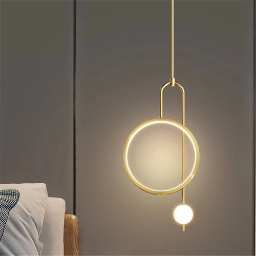 suspension en anneau led design nordique nouvelle collection 2021 - vue 4 sur 8