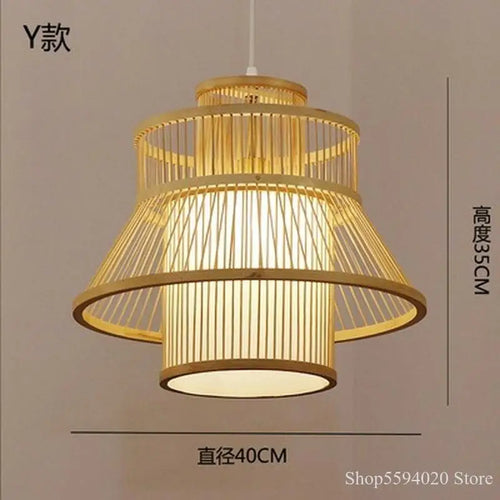 lustre en bambou style zen pour ambiance relaxante - vue 5 sur 29