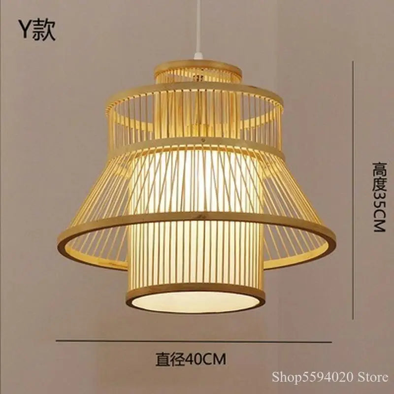 lustre en bambou style zen pour ambiance relaxante - vue 4 sur 29