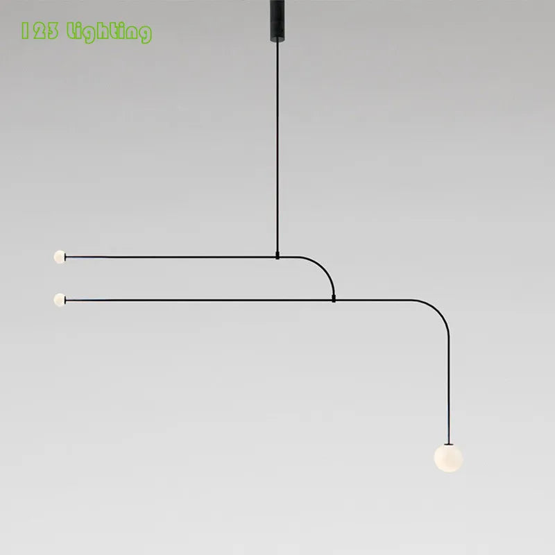 suspension moderne en métal noir pour intérieur contemporain - vue 3 sur 14