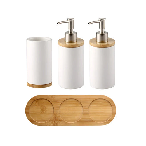 ensemble d'accessoires de salle de bain en céramique trois pièces design - vue 18 sur 21