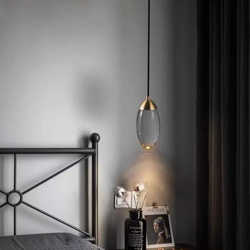 suspension moderne en laiton cristal design nordique pour intérieur élégant - vue 5 sur 7
