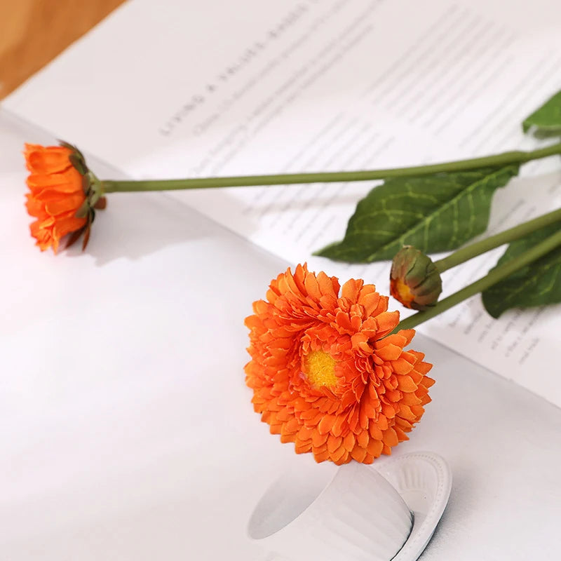 fleurs de calendula artificielles pour décoration de mariage et fête - vue 8 sur 12