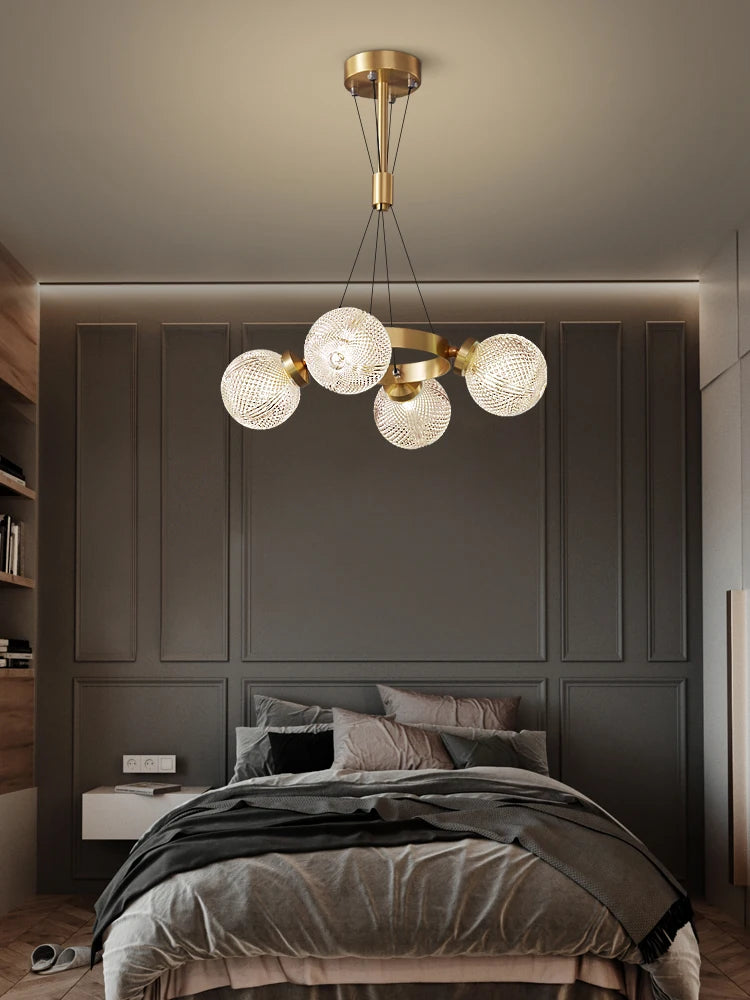lustre en cuivre design nordique simple et élégant - vue 5 sur 10