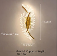 applique murale led nordique en laiton avec ailes d'ange