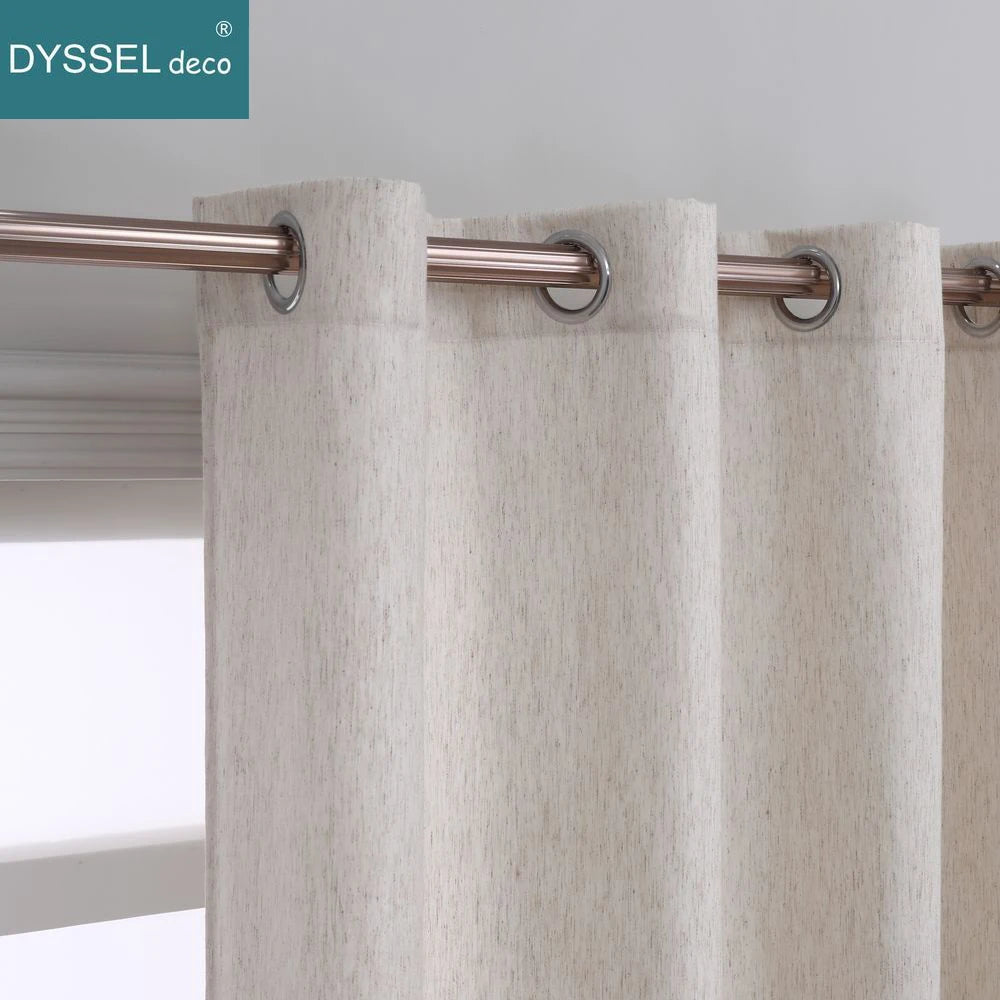 Voilage lin rayé style moderne pour salon chambre - vue 2 sur 6