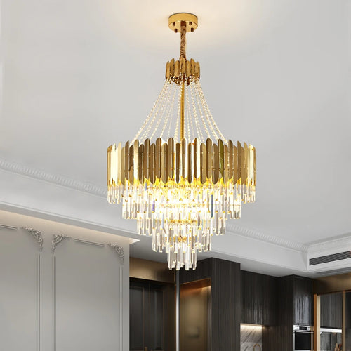 suspension moderne en cristal pour espaces contemporains élégants