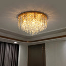 plafonnier led moderne en acier chromé avec cristaux k9 art déco