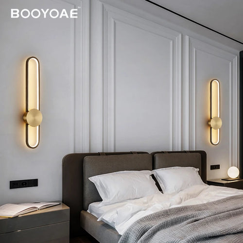 Appliques murales modernes pour chambre en aluminium chambre chevet design hôtel salon fond éclairage mural escalier applique applique murale - vue 5 sur 12