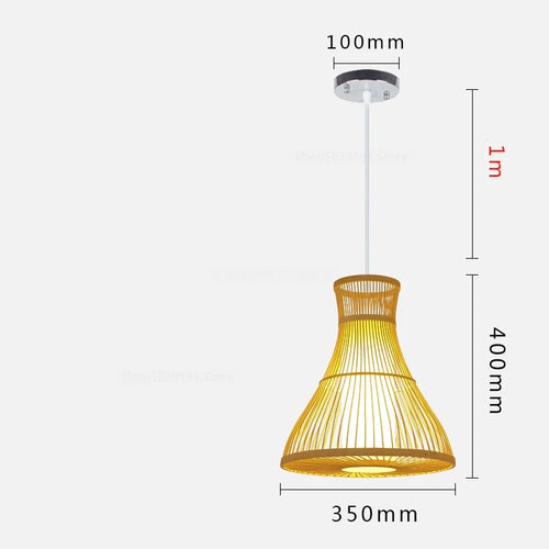 luminaire suspendu en bambou chinois pour restaurant hôtel - vue 18 sur 29