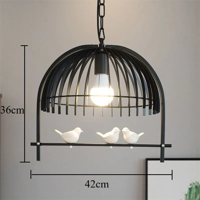 suspension moderne en fer pour oiseaux et décoration intérieure - vue 8 sur 9