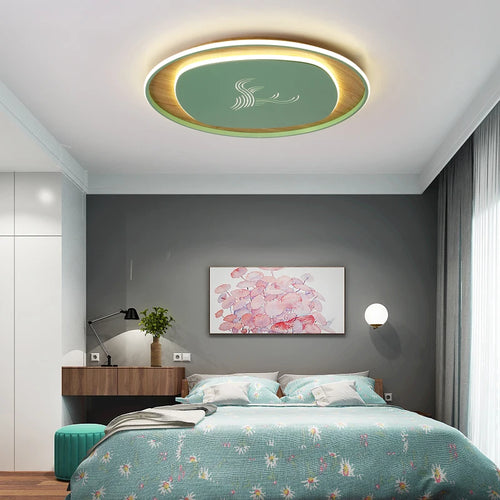 plafonnier led style chinois rond bois fer forgé ambiance - vue 2 sur 10