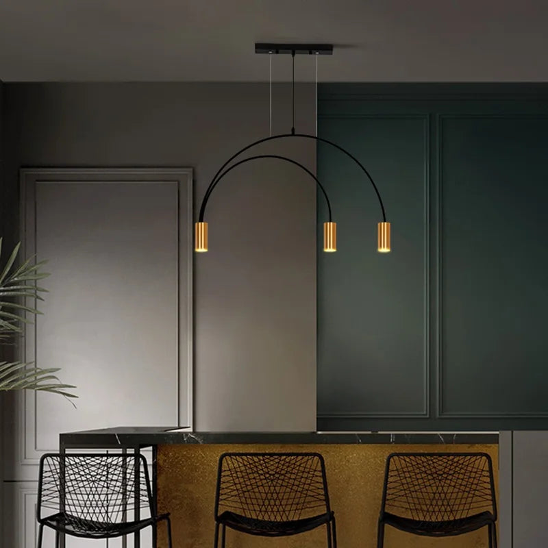 suspension moderne à trois têtes design créatif et élégant - vue 4 sur 27