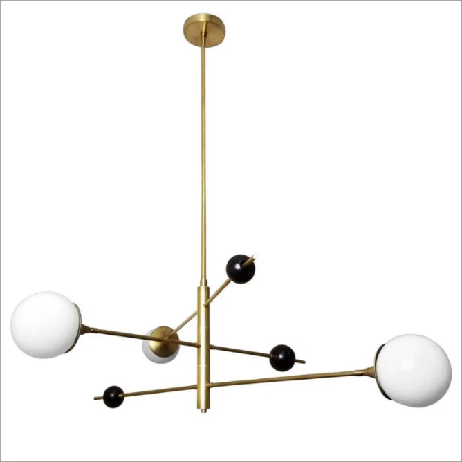 lustre orbital vintage à trois niveaux style minimaliste intérieur