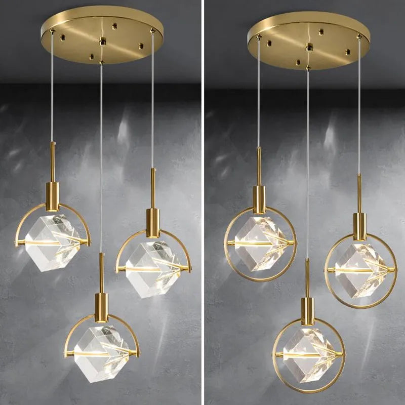 lampe nordique créative en cristal pour restaurant et bar - vue 2 sur 14