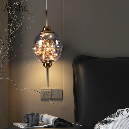 suspension moderne en verre créatif pour bar et magasin - vue 3 sur 11