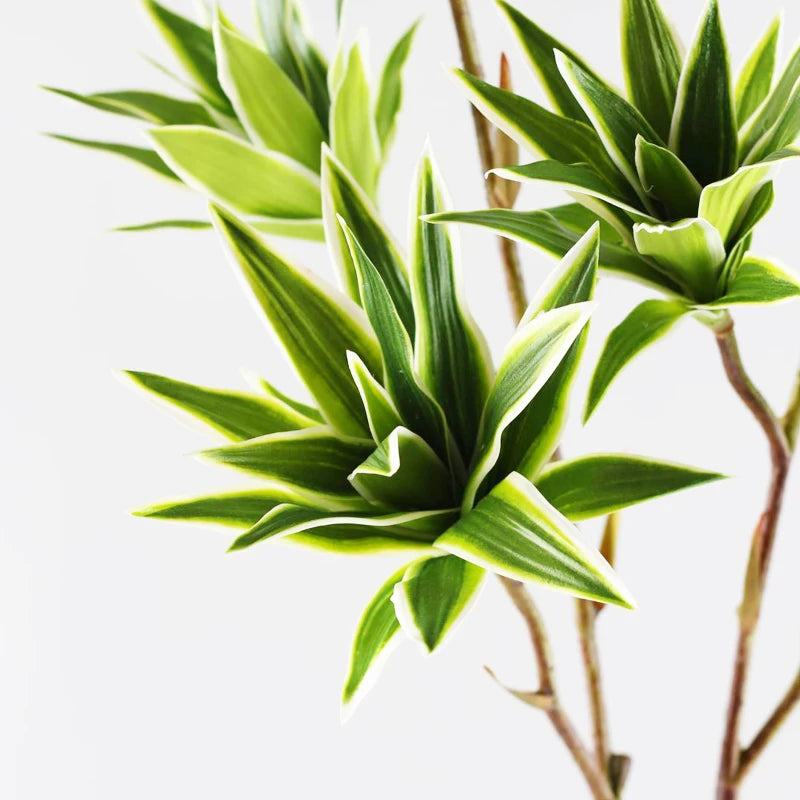 grande branche de bambou artificielle avec fleurs et feuilles décoratives - vue 2 sur 8