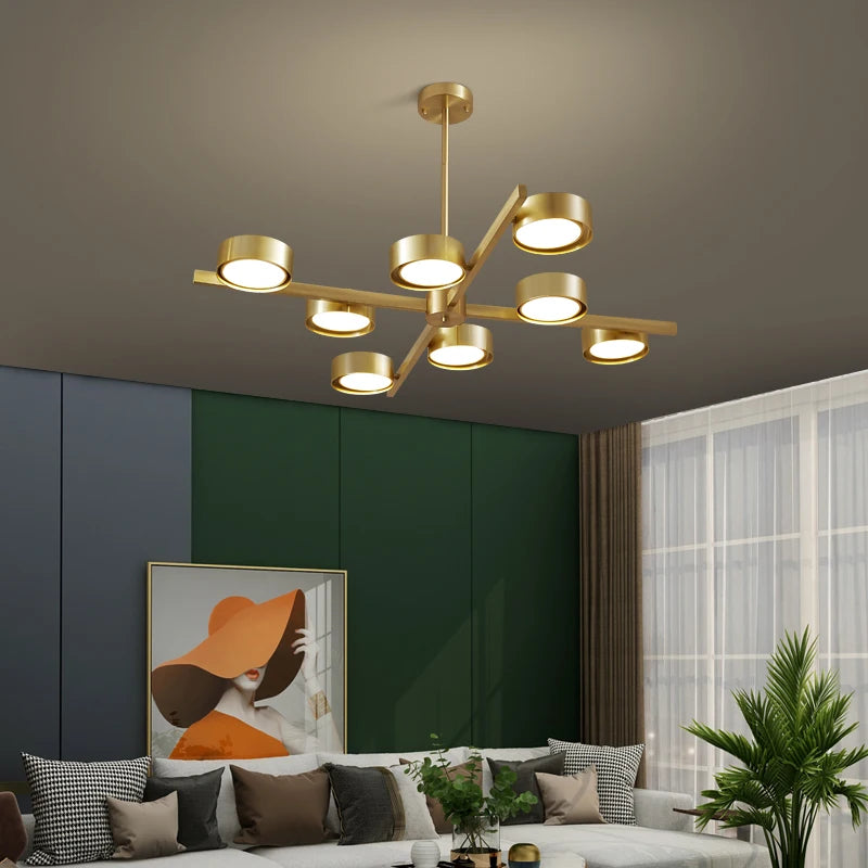 lustre nordique en cuivre design créatif pour éclairage doux - vue 3 sur 9
