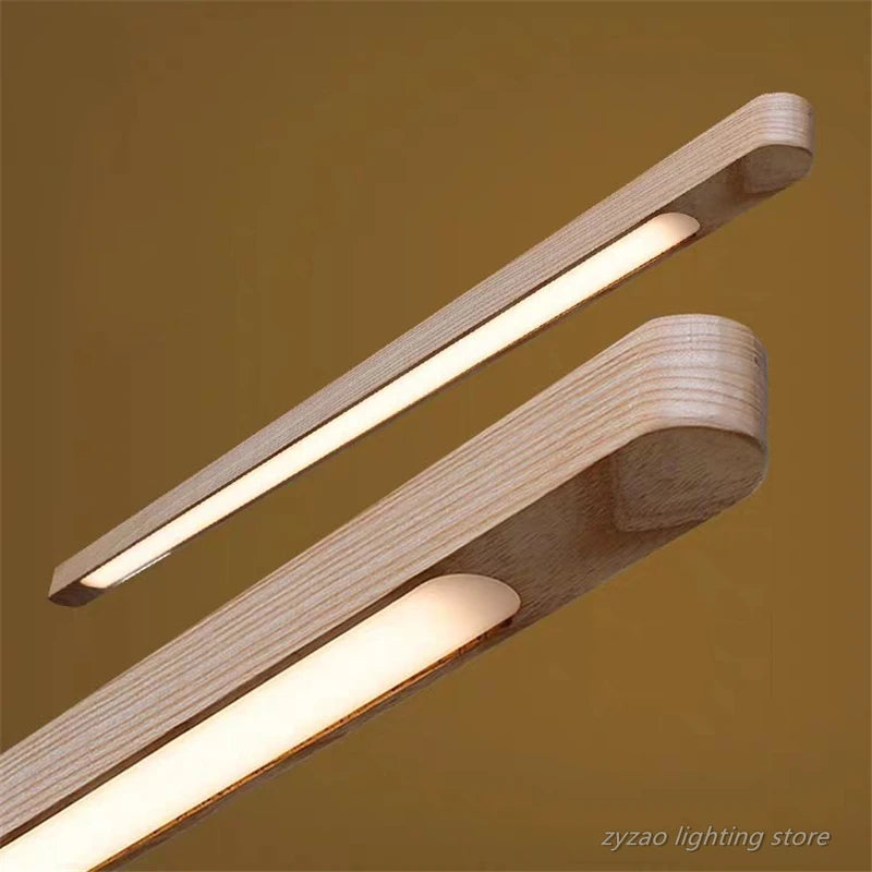 Suspension led en bois de style nordique idéale pour restaurant ou bureau - vue 2 sur 8