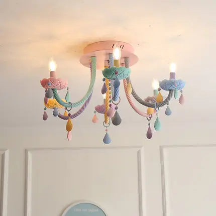 plafonnier moderne pour chambre d enfants avec douilles lumineuses - vue 4 sur 9