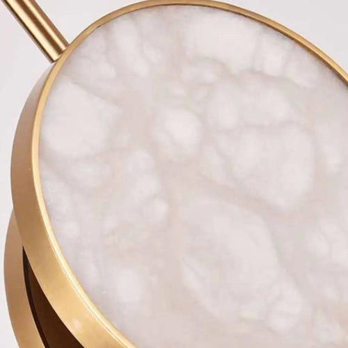 suspension ronde à deux led en marbre naturel pour décoration intérieure - vue 7 sur 8