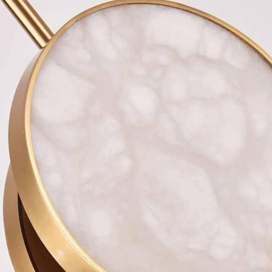suspension ronde à deux led en marbre naturel pour décoration intérieure - vue 6 sur 8