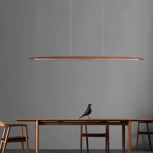 lustre led moderne créatif en noyer décoration nordique - vue 2 sur 8