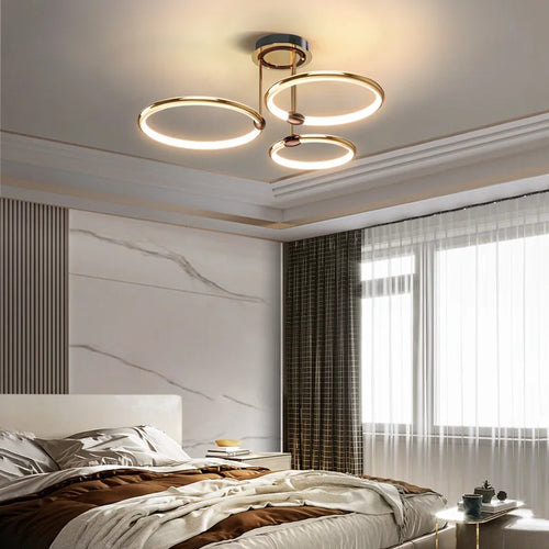 lustre led postmoderne à anneau pour décoration nordique moderne - vue 4 sur 10