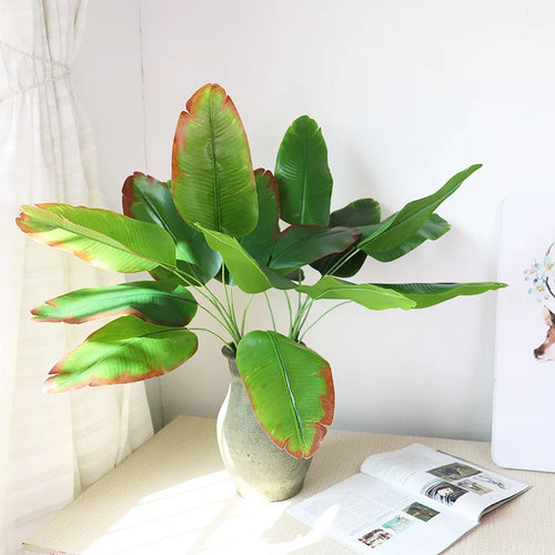 grandes plantes artificielles monstera et bananier pour décoration intérieure - vue 6 sur 9
