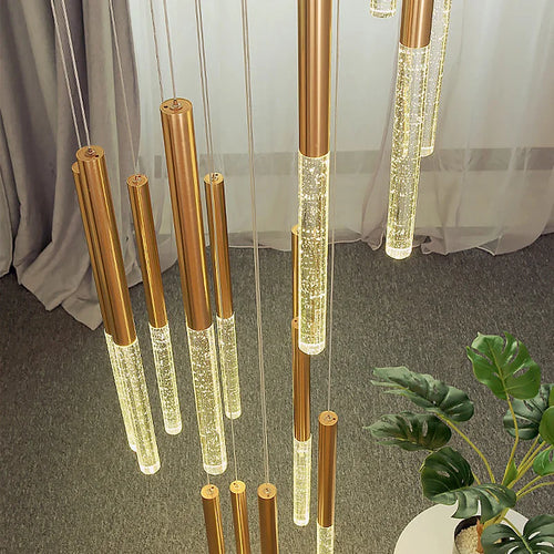 lustre moderne de luxe en cristal pour villa duplex nordique - vue 6 sur 14