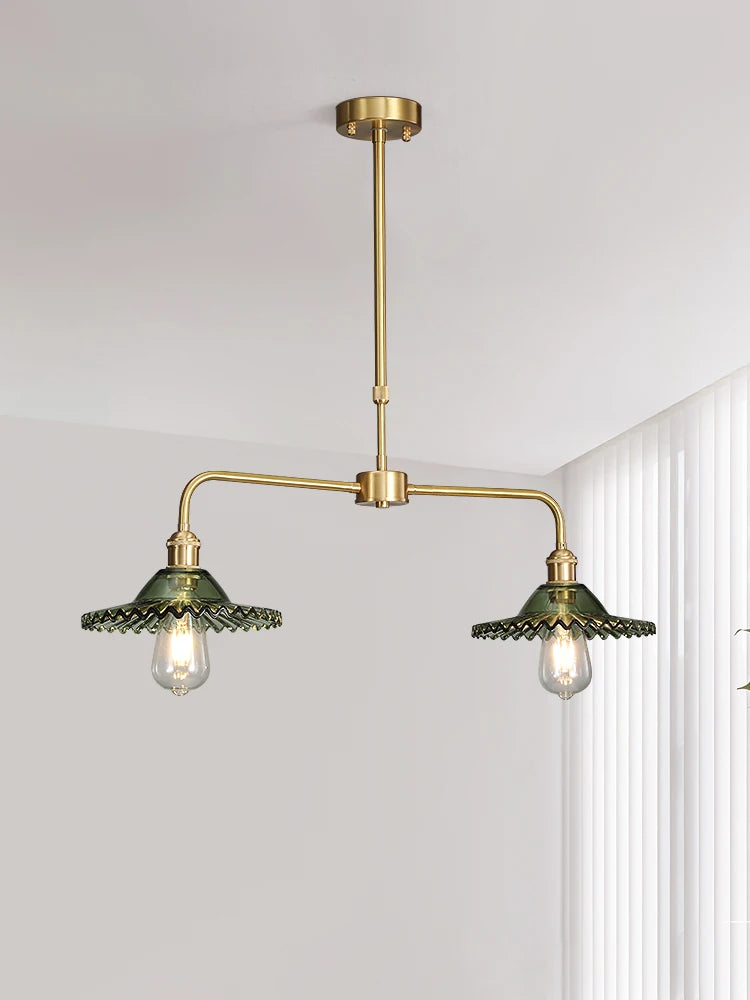 All copper dining room, simple table lamp, modern retro, nostalgic, Nordic porch, coffee shop, American style country Chandelier - vue 3 sur 8