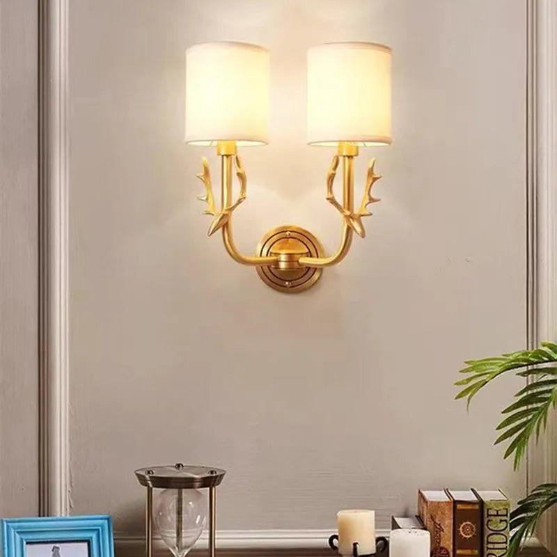 applique murale en laiton tête de cerf décoration nordique américaine - vue 3 sur 8
