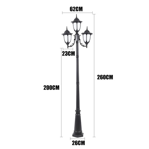 lampe de jardin européenne quatre têtes étanche pour extérieur - vue 11 sur 12